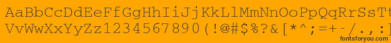 CouriermcyRegular-Schriftart – Schwarze Schriften auf orangefarbenem Hintergrund