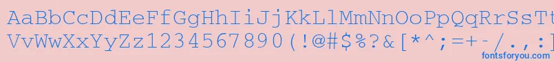 CouriermcyRegular Font – Blue Fonts on Pink Background