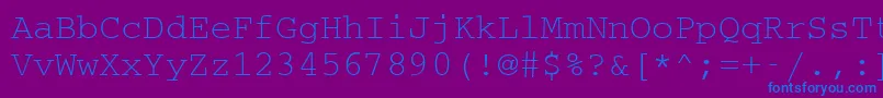 フォントCouriermcyRegular – 紫色の背景に青い文字