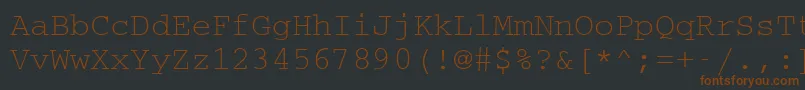 フォントCouriermcyRegular – 黒い背景に茶色のフォント