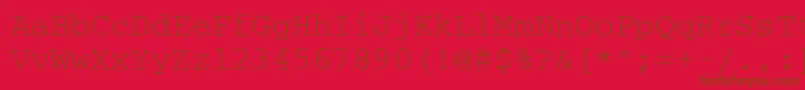 CouriermcyRegular-fontti – ruskeat fontit punaisella taustalla