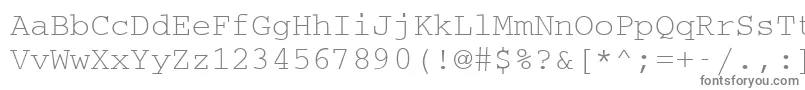 フォントCouriermcyRegular – 白い背景に灰色の文字