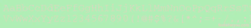 CouriermcyRegular-fontti – vaaleanpunaiset fontit vihreällä taustalla