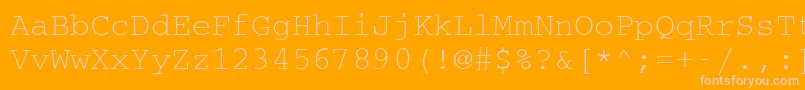 フォントCouriermcyRegular – オレンジの背景にピンクのフォント