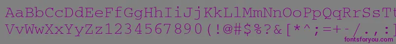 CouriermcyRegular Font – Purple Fonts on Gray Background