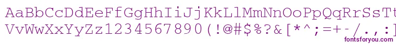 Шрифт CouriermcyRegular – фиолетовые шрифты на белом фоне
