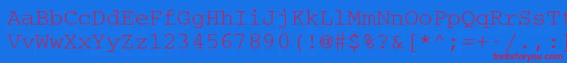 CouriermcyRegular Font – Red Fonts on Blue Background