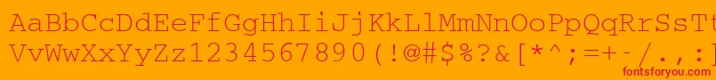 フォントCouriermcyRegular – オレンジの背景に赤い文字