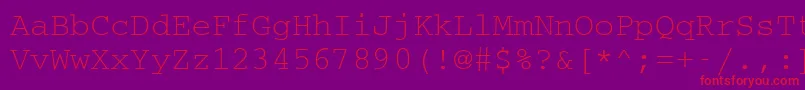 CouriermcyRegular Font – Red Fonts on Purple Background