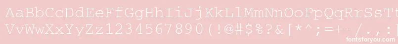 CouriermcyRegular-Schriftart – Weiße Schriften auf rosa Hintergrund
