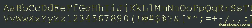 CouriermcyRegular Font – Yellow Fonts on Black Background