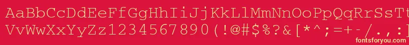 CouriermcyRegular Font – Yellow Fonts on Red Background