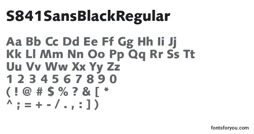 Schriftart S841SansBlackRegular – Alphabet, Zahlen, spezielle Symbole