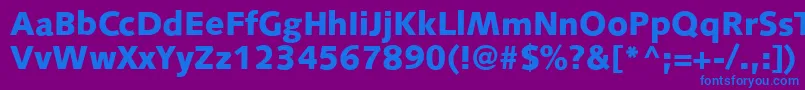 Czcionka S841SansBlackRegular – niebieskie czcionki na fioletowym tle