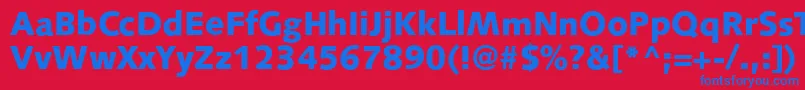 S841SansBlackRegular Font – Blue Fonts on Red Background