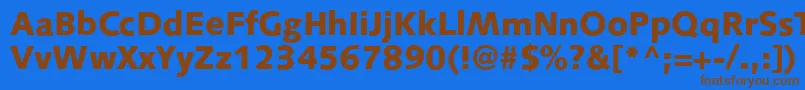 S841SansBlackRegular-Schriftart – Braune Schriften auf blauem Hintergrund