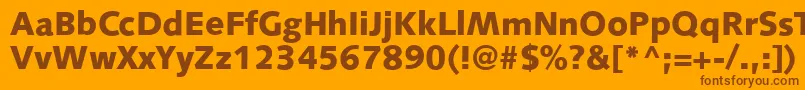 S841SansBlackRegular-Schriftart – Braune Schriften auf orangefarbenem Hintergrund