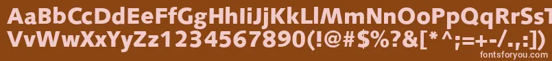 Fonte S841SansBlackRegular – fontes rosa em um fundo marrom