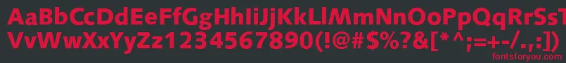 Шрифт S841SansBlackRegular – красные шрифты на чёрном фоне