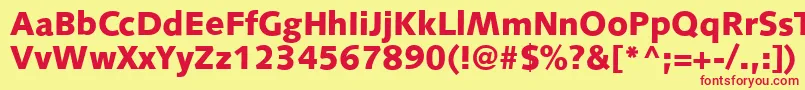 S841SansBlackRegular Font – Red Fonts on Yellow Background