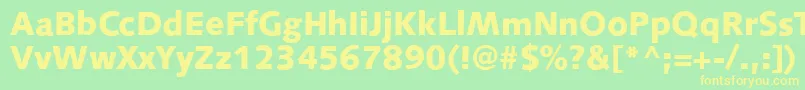 S841SansBlackRegular Font – Yellow Fonts on Green Background
