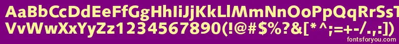 Шрифт S841SansBlackRegular – жёлтые шрифты на фиолетовом фоне