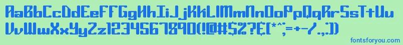 RyukerBrk Font – Blue Fonts on Green Background