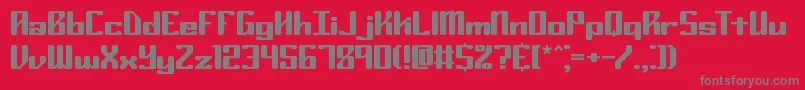 フォントRyukerBrk – 赤い背景に灰色の文字