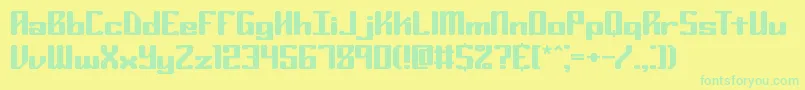RyukerBrk-Schriftart – Grüne Schriften auf gelbem Hintergrund