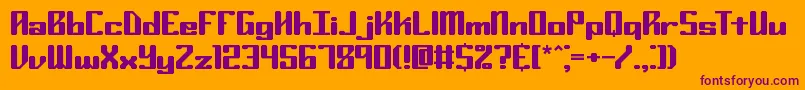 RyukerBrk-Schriftart – Violette Schriften auf orangefarbenem Hintergrund