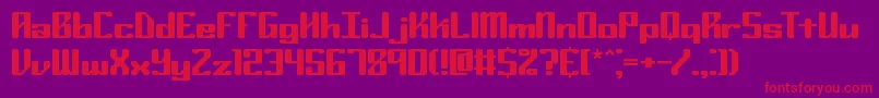 RyukerBrk-Schriftart – Rote Schriften auf violettem Hintergrund