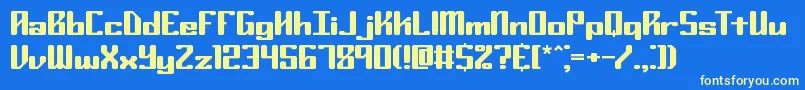 RyukerBrk Font – Yellow Fonts on Blue Background