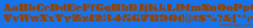 BravadoRegular Font – Brown Fonts on Blue Background
