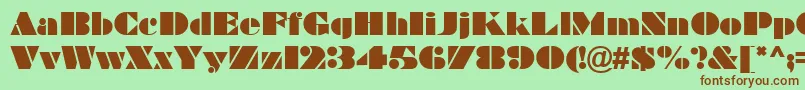 BravadoRegular Font – Brown Fonts on Green Background