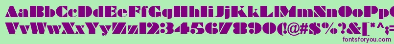 BravadoRegular Font – Purple Fonts on Green Background