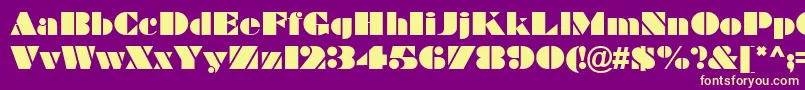 BravadoRegular Font – Yellow Fonts on Purple Background