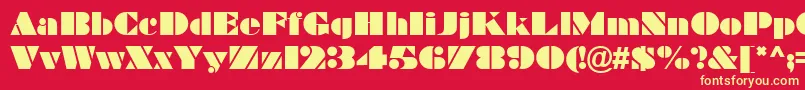 BravadoRegular Font – Yellow Fonts on Red Background