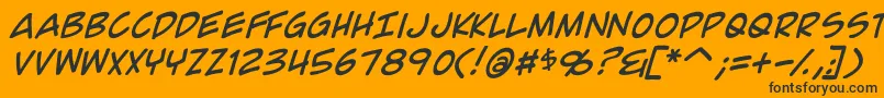 ComicGeekItalic Font – Black Fonts on Orange Background