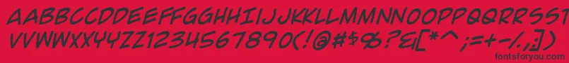 Шрифт ComicGeekItalic – чёрные шрифты на красном фоне