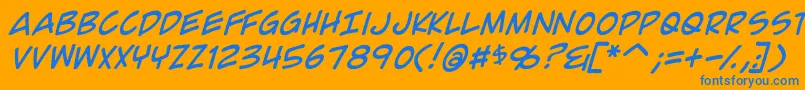 ComicGeekItalic Font – Blue Fonts on Orange Background