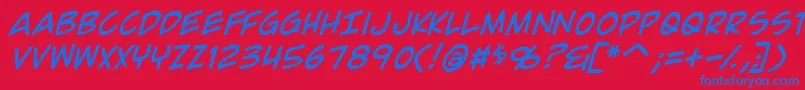 ComicGeekItalic Font – Blue Fonts on Red Background