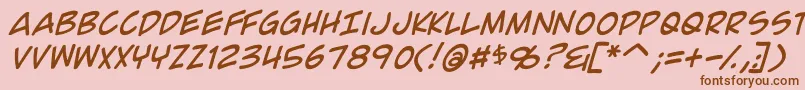 ComicGeekItalic Font – Brown Fonts on Pink Background