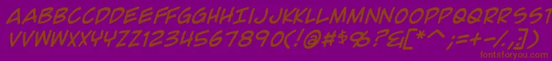 ComicGeekItalic Font – Brown Fonts on Purple Background