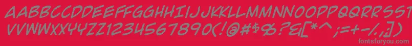 ComicGeekItalic Font – Gray Fonts on Red Background