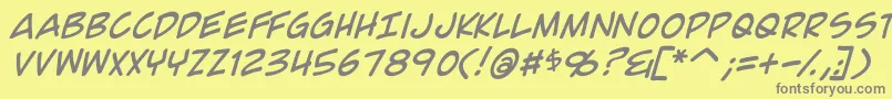 ComicGeekItalic Font – Gray Fonts on Yellow Background