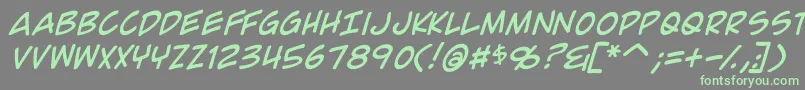 ComicGeekItalic Font – Green Fonts on Gray Background