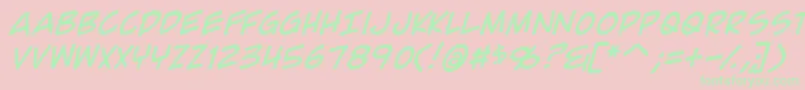 ComicGeekItalic Font – Green Fonts on Pink Background