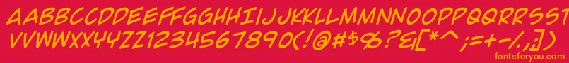 ComicGeekItalic Font – Orange Fonts on Red Background