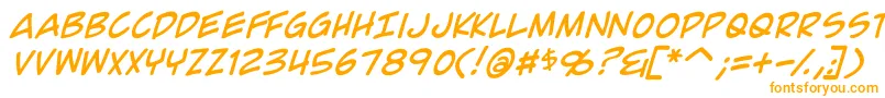 ComicGeekItalic Font – Orange Fonts on White Background