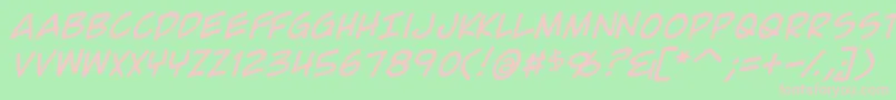 ComicGeekItalic Font – Pink Fonts on Green Background